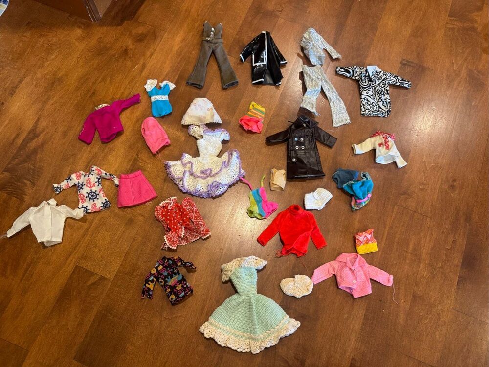 Vintage 1960s 1970s Era Doll Clothes Lot Fits Barbie 11.5 Inch